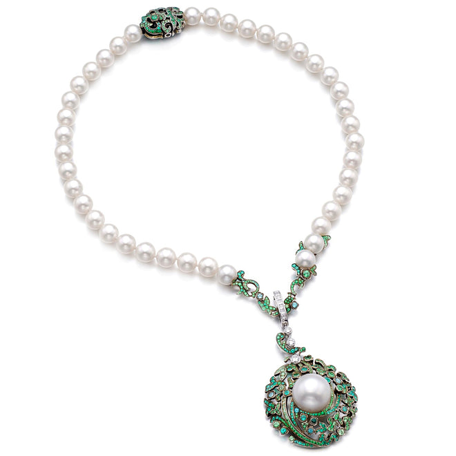 Chanel Pearl Paraiba Tourmaline Diamond White Gold Necklace – Opulent  Jewelers