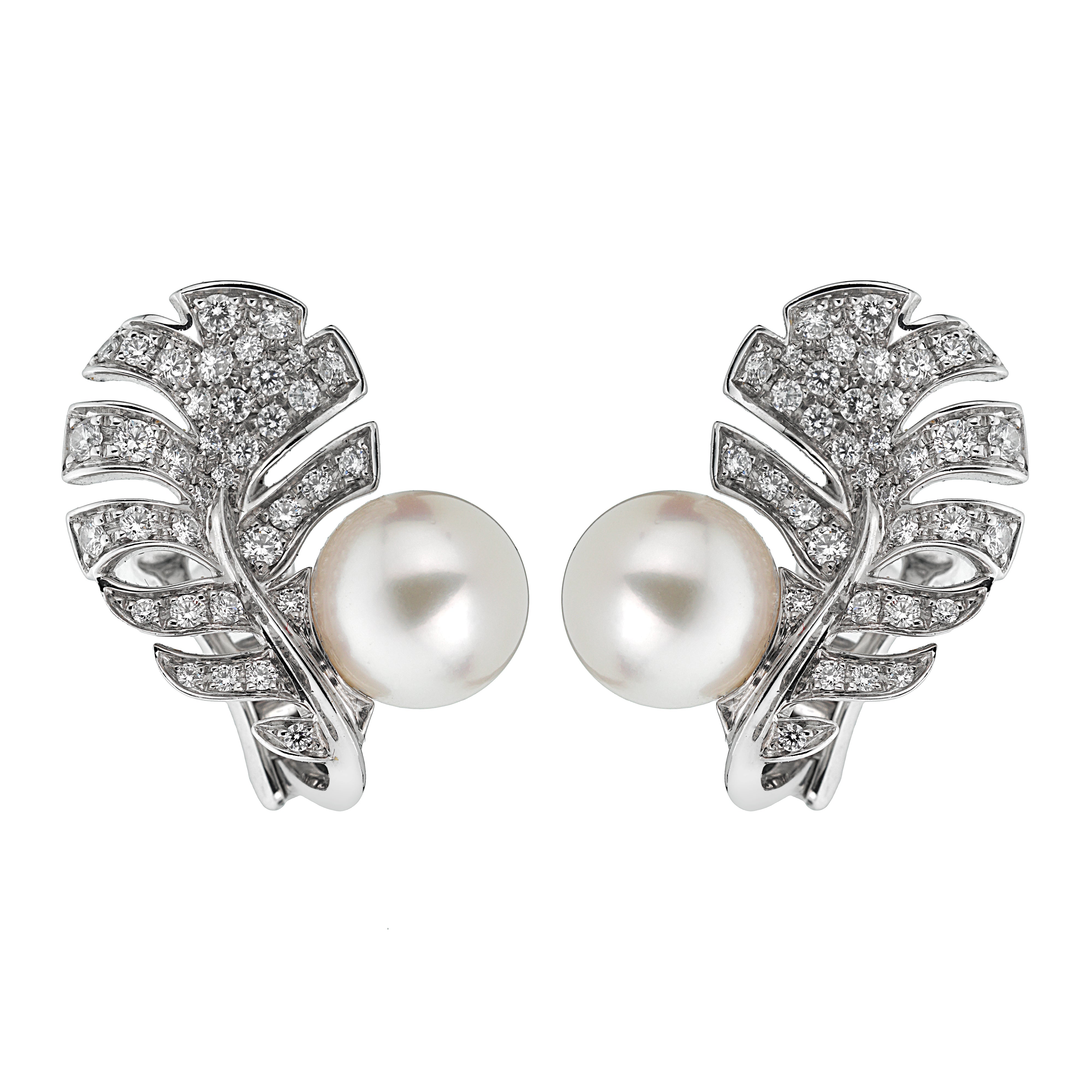 Chanel Diamond Gemstone White Gold Drop Earrings