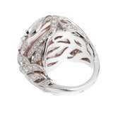 Chanel Plume Diamond, Spinel, & Morganite Cocktail Ring in 18k White Gold – Size 6