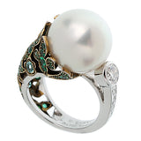 Chanel South Sea Pearl Tourmaline Diamond Ring 0003423