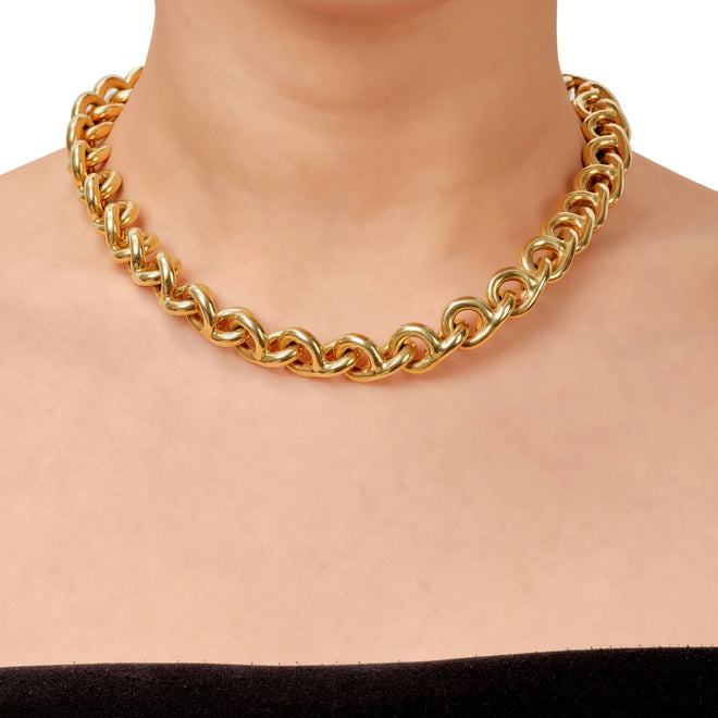 Chanel Vintage 18k Yellow Gold Chain Statement Necklace – Opulent