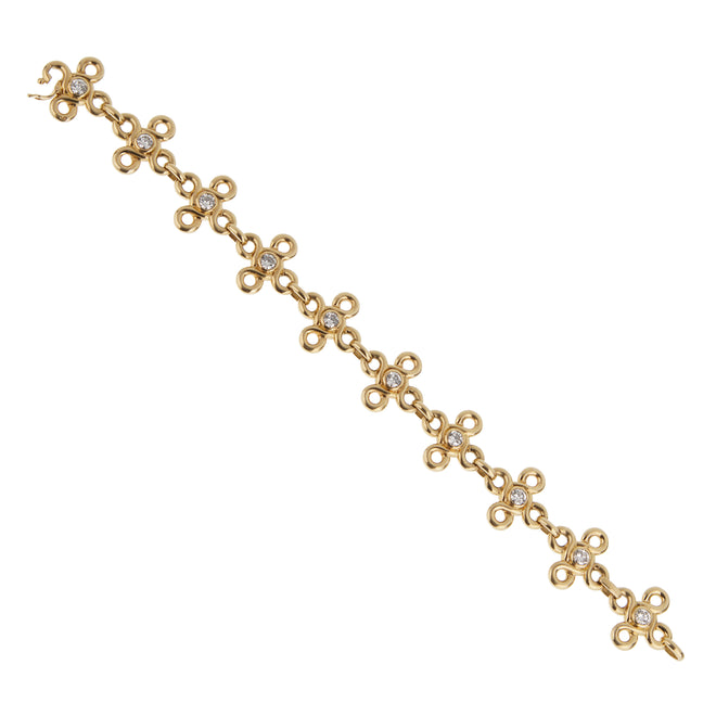 Chanel Vintage Diamond Link Bracelet 18k Yellow Gold