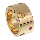 Chanel Yellow Sapphire Ruby Vintage Band Yellow Gold Ring 0003595