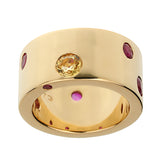 Chanel Yellow Sapphire Ruby Vintage Band Yellow Gold Ring 0003595