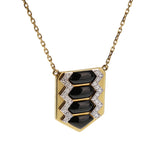 David Webb Diamond 18k Yellow Gold & Platinum Diamond Pendant Necklace