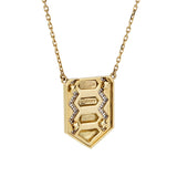 David Webb Diamond 18k Yellow Gold & Platinum Diamond Pendant Necklace