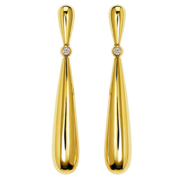 De Grisogono Gocce Yellow Gold Diamond Drop Earrings