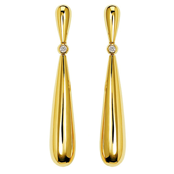 De Grisogono Gocce Yellow Gold Diamond Drop Earrings