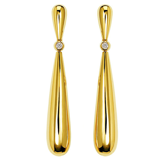 De Grisogono Gocce Yellow Gold Diamond Drop Earrings