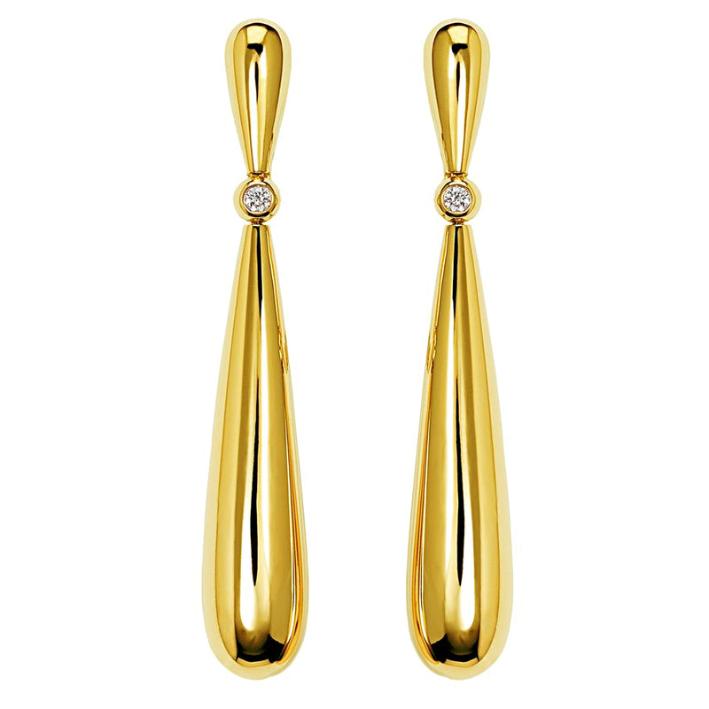 De Grisogono Gocce Yellow Gold Diamond Drop Earrings