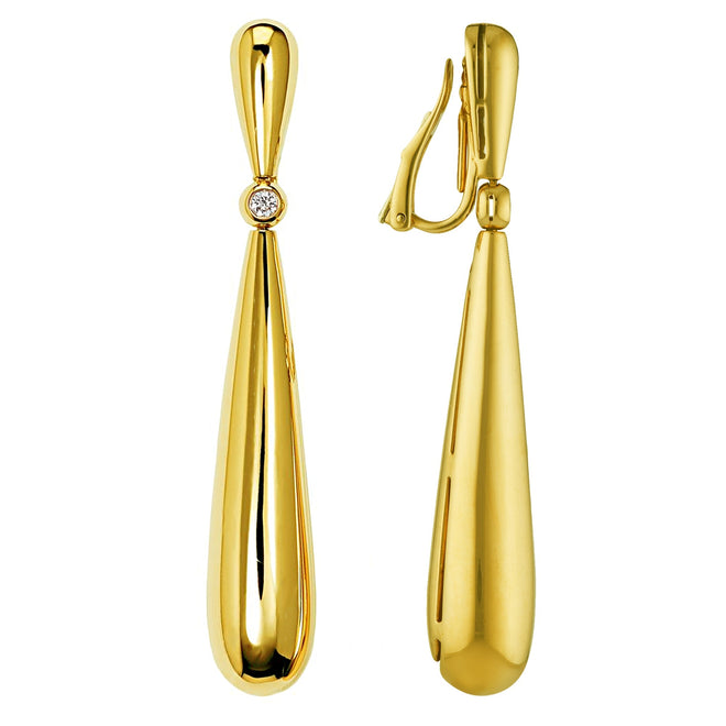 De Grisogono Gocce Yellow Gold Diamond Drop Earrings