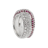 De Grisogono Ruby & Diamond 18k White Gold Cocktail Ring Sz 5 1/4 0003888