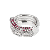 De Grisogono Ruby & Diamond 18k White Gold Cocktail Ring Sz 5 1/4 0003888