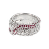 De Grisogono Ruby & Diamond 18k White Gold Cocktail Ring Sz 5 1/4 0003888