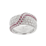 De Grisogono Ruby & Diamond 18k White Gold Cocktail Ring Sz 5 1/4