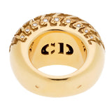 Dior Houndstooth Yellow Gold Diamond Bombe Cocktail Ring