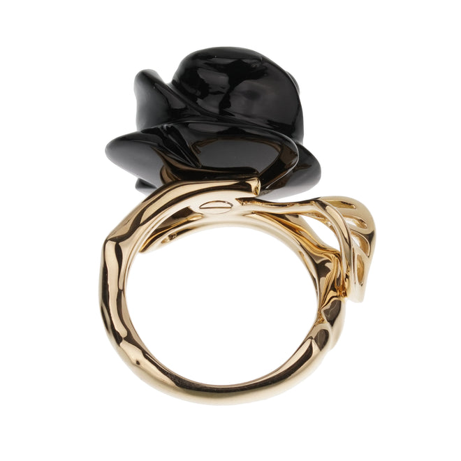 Dior Pre Catelan Onyx Diamond 18k Yellow Gold Cocktail Ring