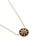 Dior Rose des Vents 18k Rose Gold Diamond Onyx Pendant Necklace 0003716