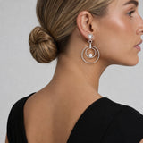 Graff Diamond Concentric Circle Drop Earrings Platinum & 18k White Gold 1gf42