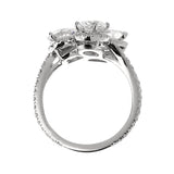 Graff Multi-Shape Diamond Platinum Cocktail Ring Sz 6
