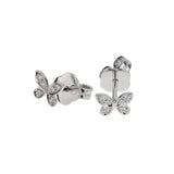Graff Pave Butterfly Diamond Mini Stud Earrings 18k White Gold 0004184