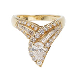 Graff Vintage 18k Yellow Gold Diamond Cocktail Ring 1980s 0003656