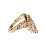 Graff Vintage 18k Yellow Gold Diamond Cocktail Ring 1980s 0003656
