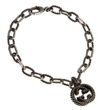 Gucci Aged Sterling Silver Interlocking G Chain Bracelet – 7 1/2" 00003723