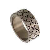 Gucci Aged Sterling Silver Logo Band Ring with Enamel Inlay – Size 7 1/4 0003754