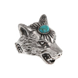 Gucci Anger Forest Turquoise Wolf Sterling Silver Ring Sz 9 0003803