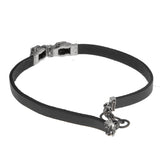 Gucci Black Leather Necklace with Sterling Silver Tiger Heads – 16" 0003736