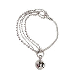 Gucci Diamond Tennis Beaded 18k White Gold Charm Bracelet 0003892
