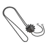 Gucci Enamel Sterling Silver Rope Flower Bolo Tie Necklace 46" 0003734