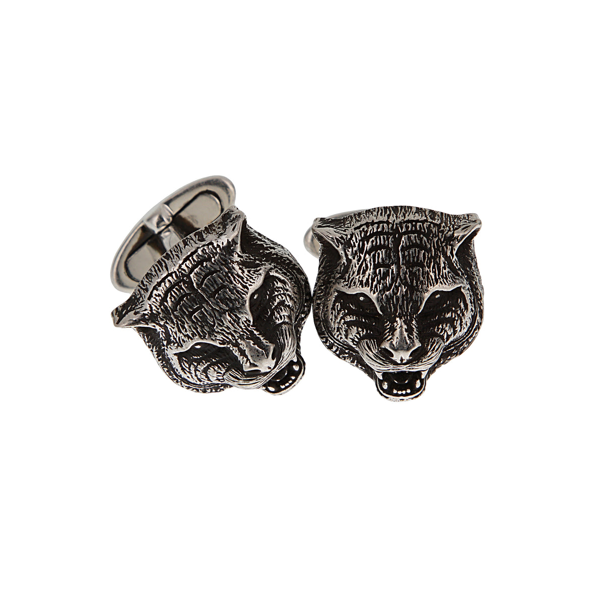 Gucci Sterling Silver Feline Money Clip With Purple Zircon Eyes