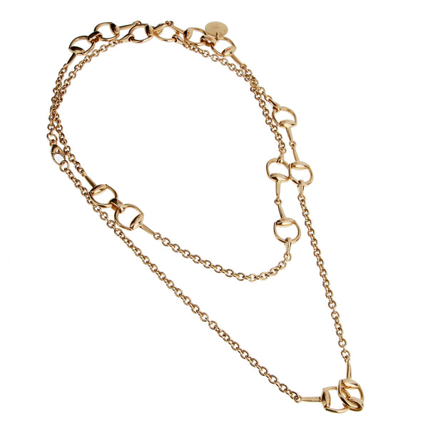Gucci Horsebit Rose Gold Sautoir Necklace 0003386