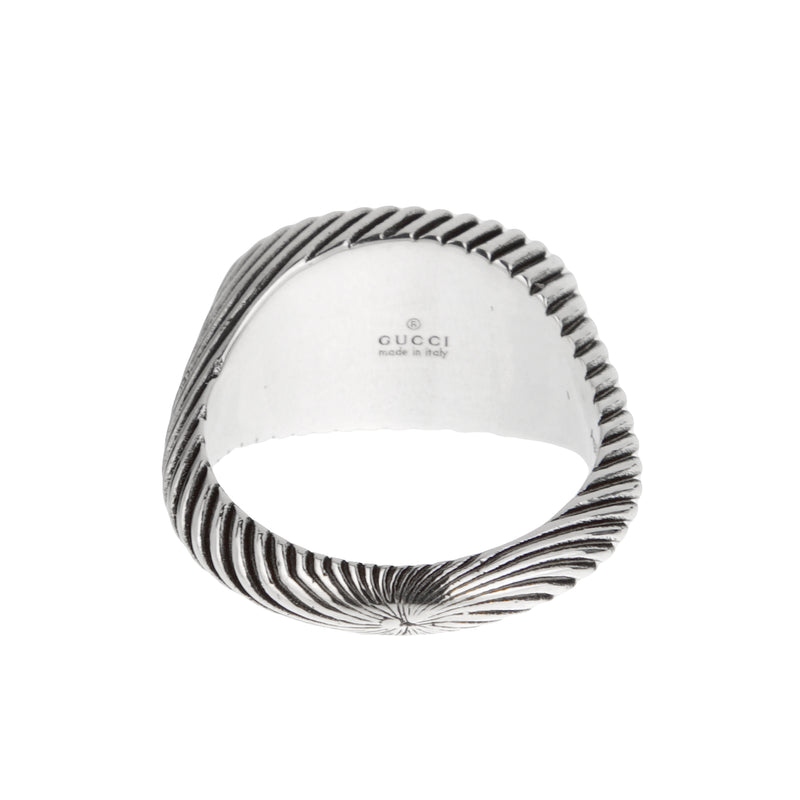 Gucci Interlocking G Rope Motif Sterling Silver Ring Sz 2 1/2