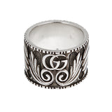 Gucci Marmont Interlocking G Sterling Silver Ring Sz 7 1/4 0003813