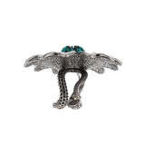 Gucci Sterling Silver and Enamel Daisy Ring with Snake Detail Sz 5 1/2 0003809
