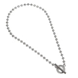 Gucci Sterling Silver Beaded Diamond Cut Boule Necklace Size L - 15 1/2" 0003719