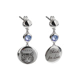 Gucci Sterling Silver Blind for Love Feline Drop Blue Zircon Earrings 0003738