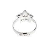 Gucci Sterling Silver Feline Star Blind for Love Ring Sz 6 1/2 0003775