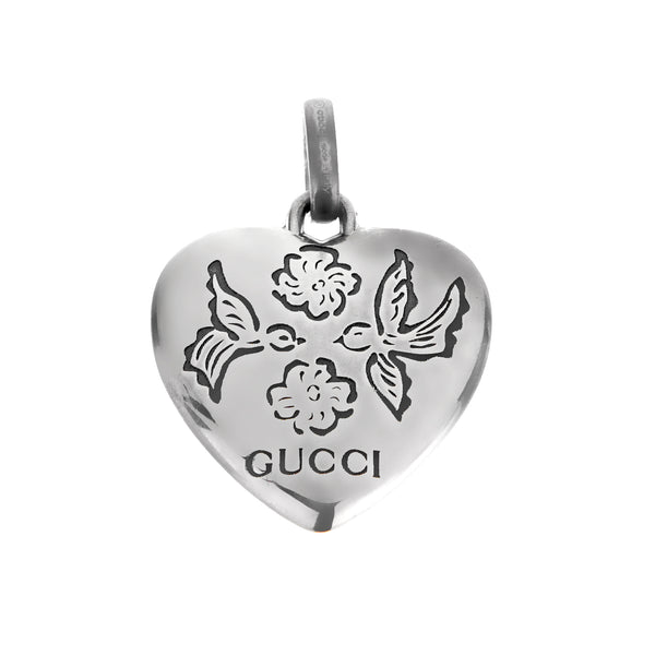 GUCCI BLIND FOR LOVE HEART ネックレス Gucci Blind for Love Heart Silver Necklace