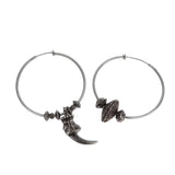Gucci Sterling Silver Hoop Earrings with Tribal-Inspired Charms 0003740