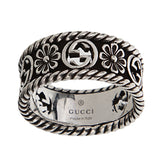 Gucci Sterling Silver Interlocking G Flower Band Ring Sz 6 0003725