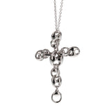 Gucci Vintage 18k White Gold Cross Marine Link Pendant Necklace 0003665