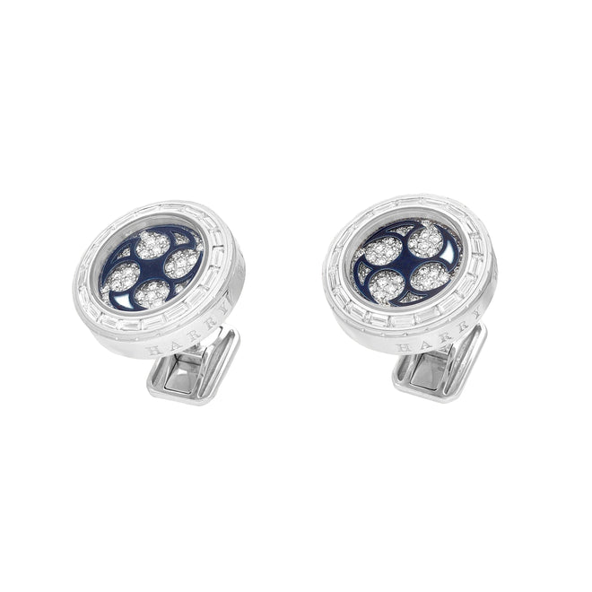 アクセサリー WHISTAR WS800 Harry Winston Ocean Diamond 18k White Gold Cufflinks