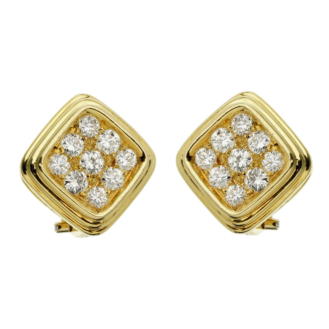 Harry Winston Vintage Yellow Gold Diamond Earrings 0003444