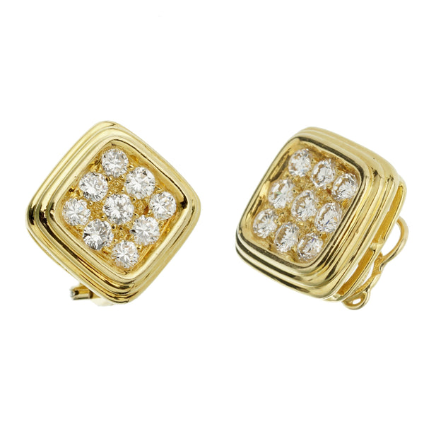 Harry Winston Vintage Yellow Gold Diamond Earrings 0003444