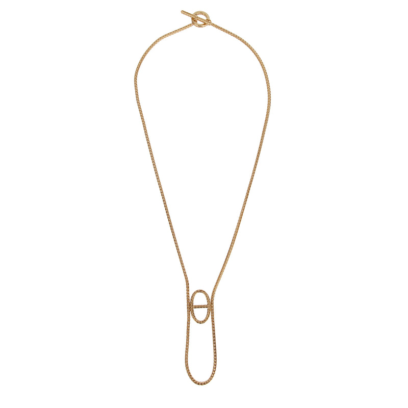Hermes Chaine d'ancre Danae Pendant 18k Yellow Gold Necklace