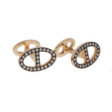 Hermes Chaine d'Ancre Diamond 18k Rose Gold Cufflinks 0003973